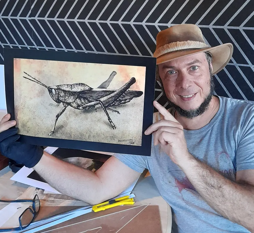 Art studio workspace with tools